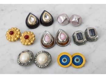 7 Pairs Of Vintage  Luxury Clip On Earrings.