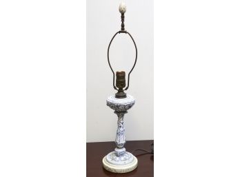 Antique Delft Table Lamp