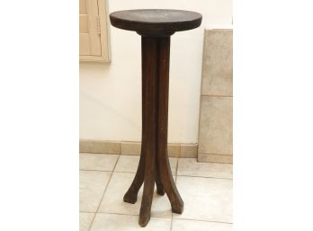 Antique Wood Pedestal Plant Stand