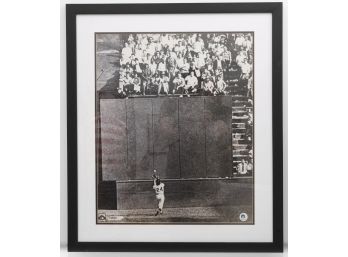 Framed Willie Mays Signed Black &white Photo.'The Catch'