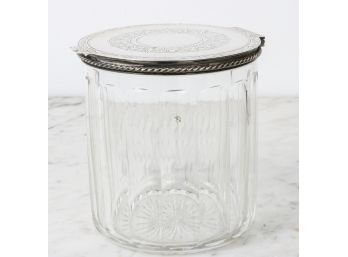 Glass And Silver Lid Vanity / Perfume Jar