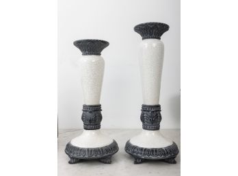 Fitz And Floyd Candle Holders Set (2)