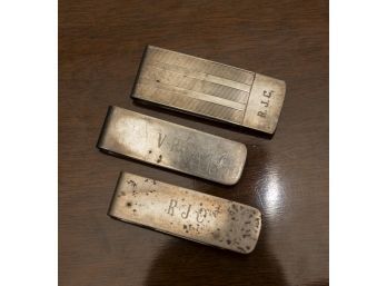 Trio Of Sterling Silver Money Clips 56 Grams