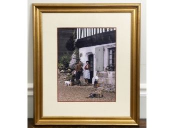 European Man & Woman Framed Photo In Gilt Frame