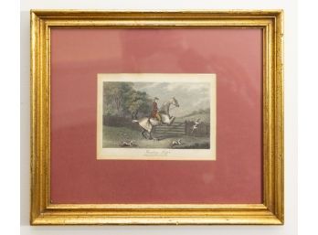 J. Wheble Engraving Print 'Standing Leap' In Gilt Frame
