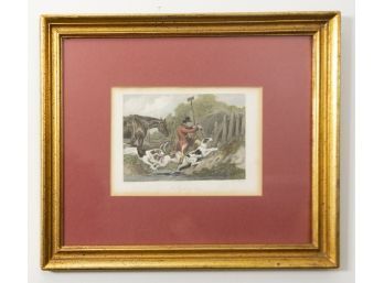 J. Wheble Engraving Print 'A Right Of Way' In Gilt Frame