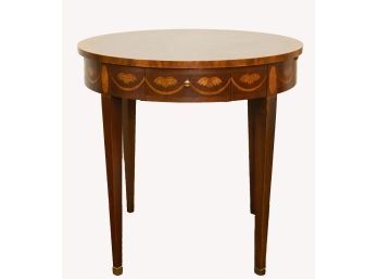 Federal Style Banded Mahogany Round Occasional Table