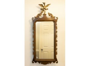 Chippendale Style Mirror With Gilt Eagle Finial