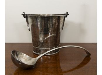 Silver Plated Ice Bucket W Ladle