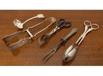 Assortment Of Silver Plated Serving Utensils