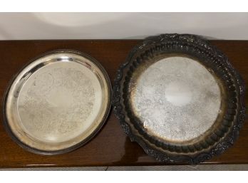 Two Large Silver Plated Gorham Trays