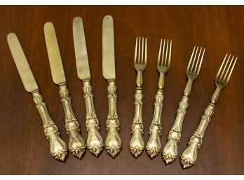 Gold Plated Forks & Knives 24 Pieces Total