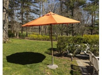 Market Umbrella And Base Orange