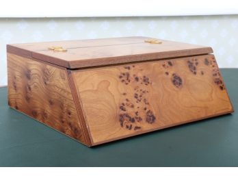 Burlwood Desk Box With Lid