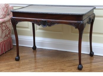 Chippendale Style Mahogany Side Table With Cabriole Legs And Ball In Claw Feet