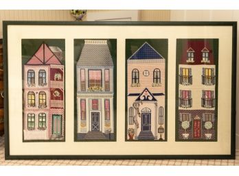 Large Framed Country Homes Patterned Needlepoint