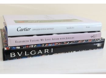 Collection Of Coffee Table Books Including Cartier, Bvlgari And Elizabeth Taylor