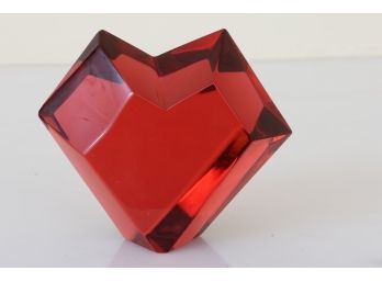 Baccarat Red Crystal Heart Paperweight