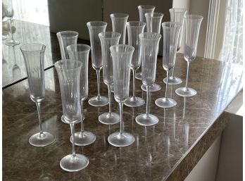 Set Of 15 Crystal Champagne Flutes