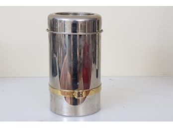 Gucci Silver-Plated Wine Cooler With Gold Belt Design