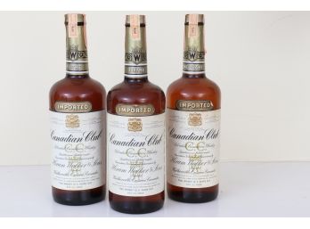Vintage Unopened Bottles Of Imported Canadian Club Whisky
