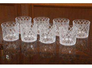 Set Of Eight Crystal Lowball Glasses