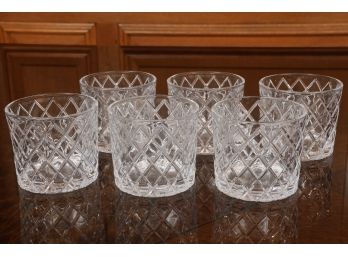 Set Of Six Crystal Lowball Glasses