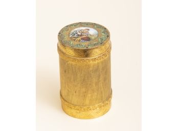Antique Gilt Bronze Enamel Dresser Box