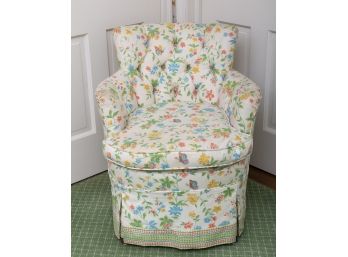 Custom Upholstered Funky Skirted Side Chair
