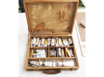 Collection Of Oil Paints And Case