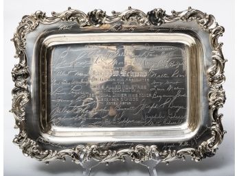 Footed Sterling Signed Tray