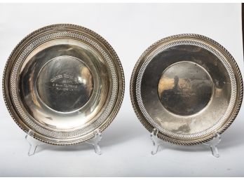 Two Round Sterling Plates