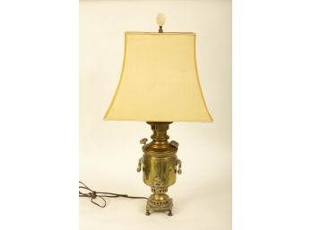 Vintage Russian Brass Samovar Table Lamp