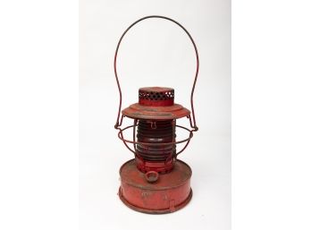 Ruby Red Glass Railroad Oil Lantern