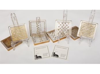 Modernist Smyers Glass Coasters -set Of 8