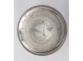 18 Inch Round Silver Plate Serving Platter