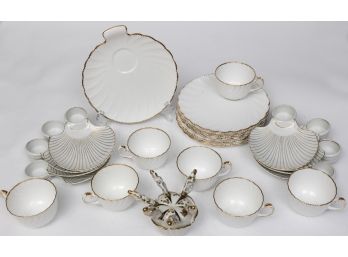 Old Grecian Flute Luncheon  Dish Set