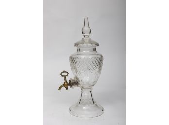 French Cut Crystal Tall Decanter With Spigot