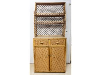 Bamboo Hutch With Lower Storage