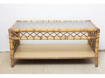 Mid Century Bamboo Coffee Table In The Style Of Ficks And Reed