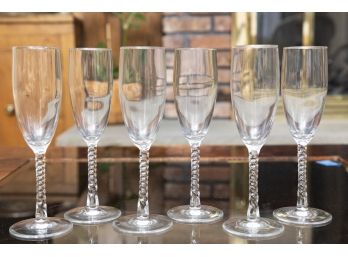 Cristal D/Arques Sophia Twist Stem Champagne Glasses - A Set Of 6