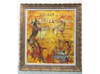Dodonne Barthalot  'Circus'  Signed Painting On Board