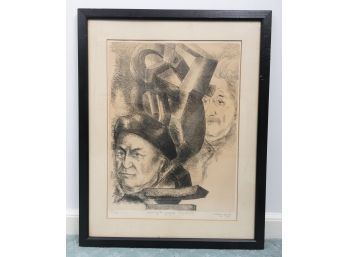 Chaim Gross, Homage To Jacques Lipchitz, Lithograph, 1965