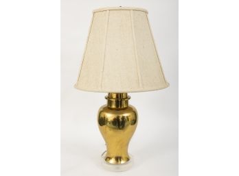 Gold Tone Brass Ginger Jar Lamp