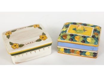 Art Pottery Trinket Boxes By  Stangl A Set Of 2