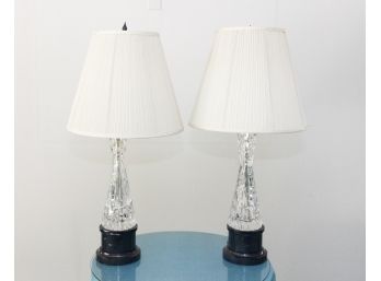 Pair Of  Mid-century Glass Table Lamps