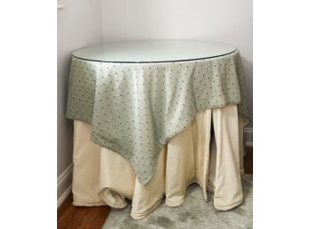 SkIrted Side Table With Glass Top