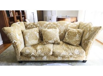 Oversized Custom Damask Yellow Loveseat Sofa