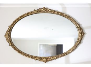 Vintage Gold Carved Oval Wall Mirror