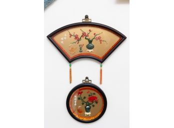 Two Asian Framed Wall Hangings